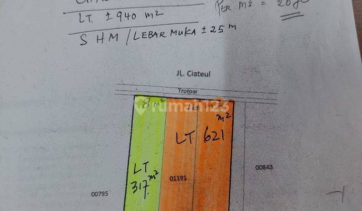 Dijual/Disewakan Tanah Strategis di Ciateul Mainroad 2