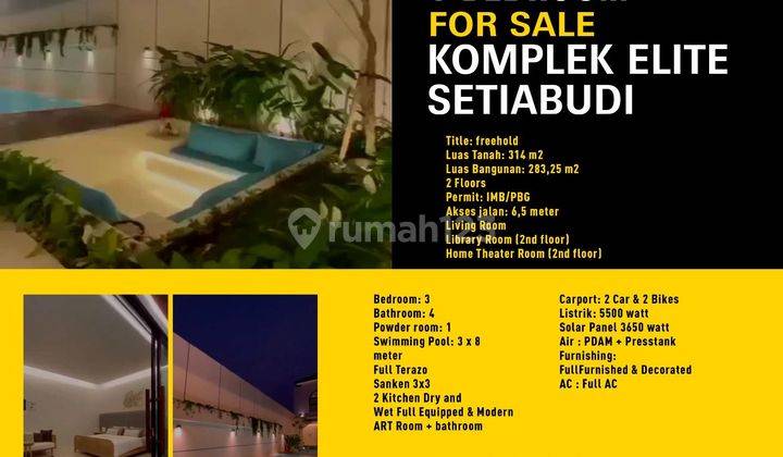 For Sale 3 BR Villa di Komplek Elite Setiabudhi  2