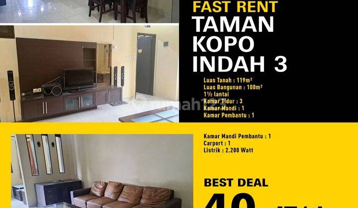 Disewakan Rumah Semi Furnished di TKI 3 1