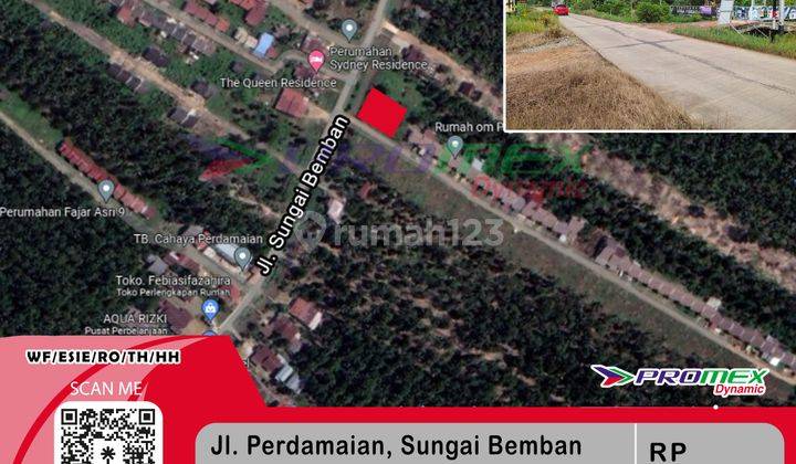 Dijual Tanah Dekat Kota di Jl. Perdamaian, Sungai Bemban 1