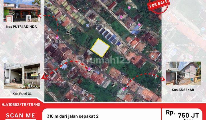 Tanah di Jual Jl. Sepakat 2 Komp. Taman Sepakat, Pontianak 624 m² 1