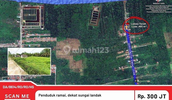 TANAH DEKAT SUNGAI LANDAK di Jl Parit Adam 1, Kubu Raya 1