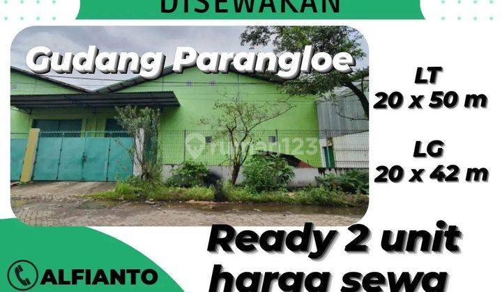 Disewakan Gudang di Gudang Parangloe 1000 m, ready 2 unit (al) 1