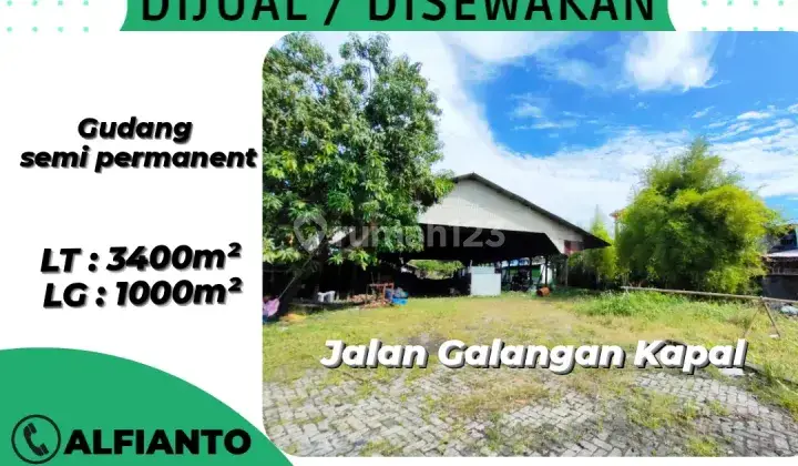 Dijual/ Disewakan Gudang di Galangan Kapal (fl) 1