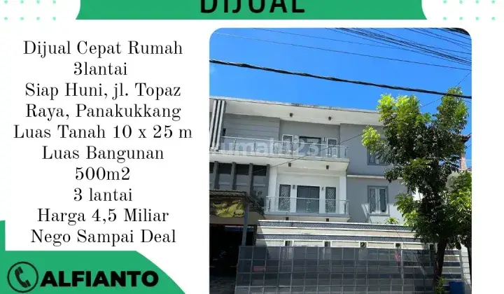 Dijual cepat Rumah 3 Lantai siap huni dalam kota (cc) 1