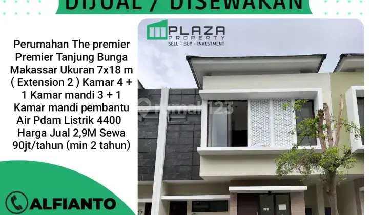 Dijual/ Disewakan rumah 2lantai siap huni harga termurah (al) 1