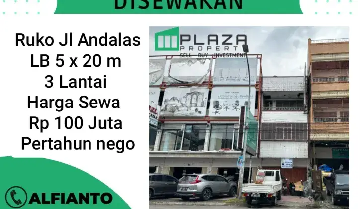 Disewakan Ruko 3 lantai lokasi strategis (al) 1