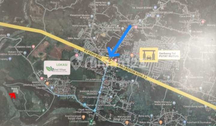 SUPER CHEAP...Land in Putat Nutug Village, Bogor Regency, 1 kilometer from the JORR 3 Serpong Bogor Toll Gate.