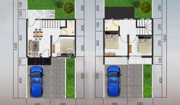 RUMAH 2 LANTAI CANTIK DI DEPAN MTOS TAMALANREA  2