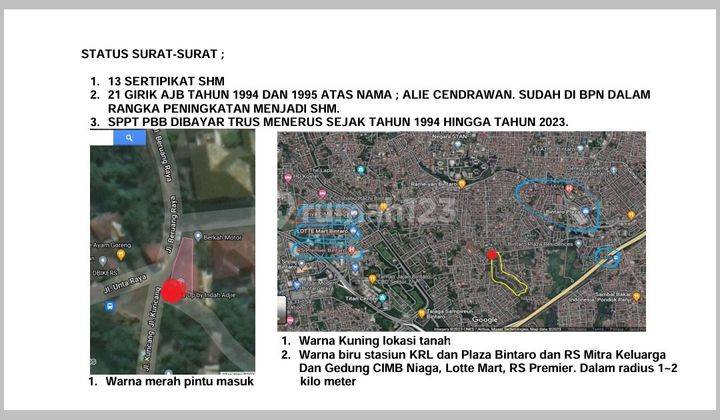 Tanah Murah Bintaro Sektor 3A Tangerang Selatan. 2