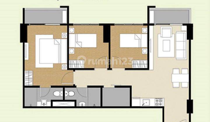 Dijual Apartemen M town Signature, Type 3 BR di Gading Serpong, Tangerang 2