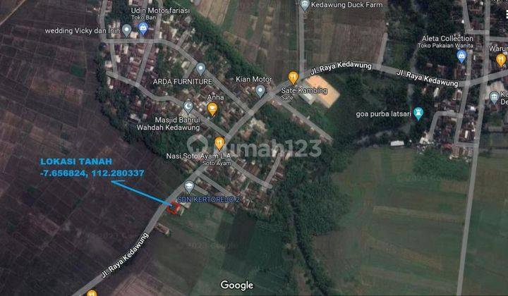 Tanah Strategis 0 jalan Provinsi di Jl Kedawung, Diwek, Jombang SHM 2