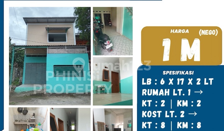 Jual.rumah.kos di Kampus Gowa Fakultas Teknik Unhas, Jl. Poros Malino, Borongloe, Bontomarannu, Gowa, Sulawesi Selatan, Indonesia, 92171, Sungguminasa 1