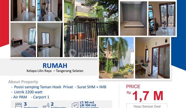 Dijual Rumah Lt 90 M2 di Kelapa Dua Tangerang Selatan  1