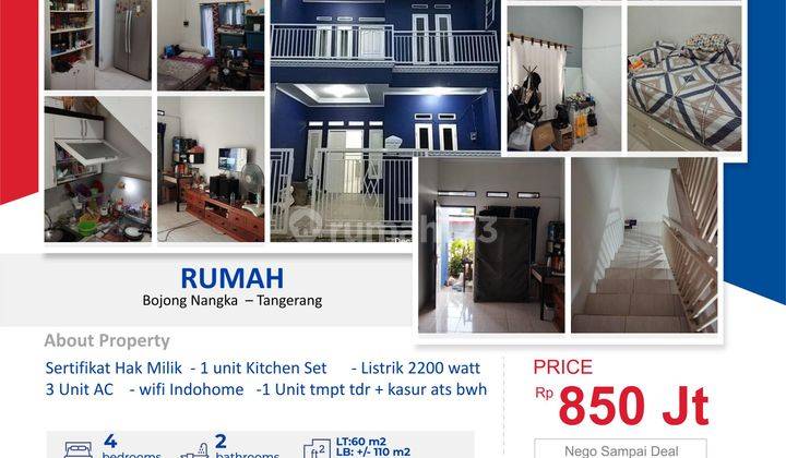 Dijual Rumah 2 Lantai Lt 60 M2 di Bojong Nangka Tangerang 1