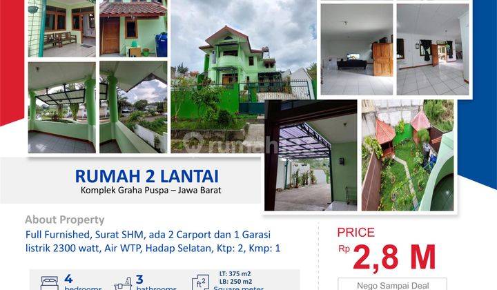 Dijual Rumah 2 Lantai Dikomplek Graha Puspa 1