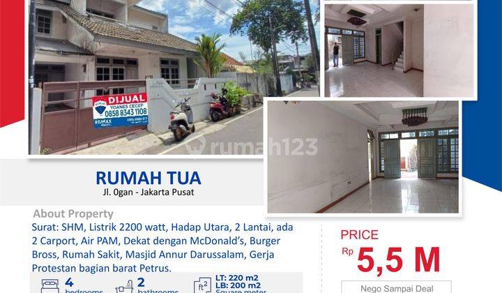 Dijual Cepat Rumah Tua 2 Lantai Daerah Cideng, Jakarta Pusat 1