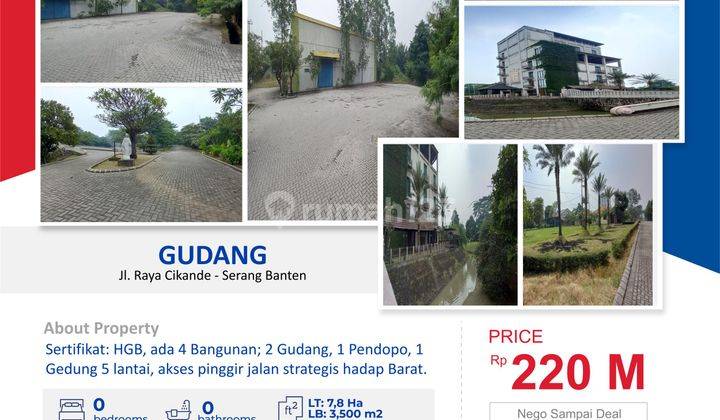 Dijual Gudang di Jl.raya Cikande Luas 7,8 Ha Rangkas Bitung Serang Banten 1