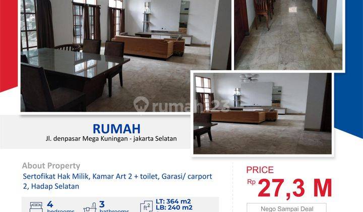 Dijual Rumah Tua Siap Huni di Jalan Denpasar Mega Kuningan Jaksel 1