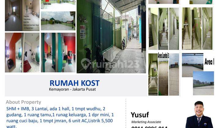 Dijual Rumah Kost 3 Lantai Di Kemayoran Jakarta Pusat 1