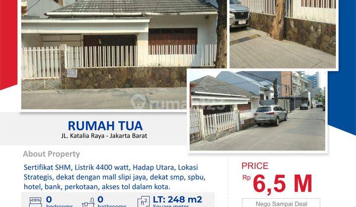 Dijual Rumah Tua Hitung Tanah di Jl Katalia Raya Tomang Jakarta Barat 1