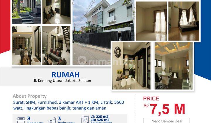 Rumah Dijual Dijalan Kemang Utara Jakarta Selatan 1