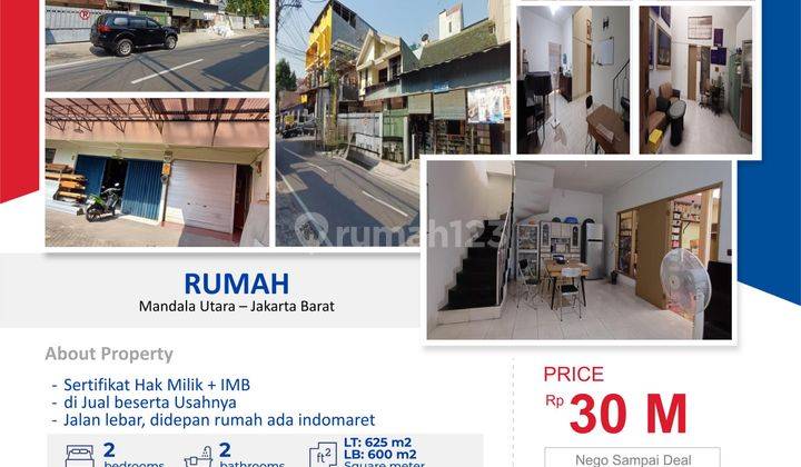 DIJUAL Rumah Berikut dengan Usaha di Jl.Mandala Utara Jakarta Barat 1