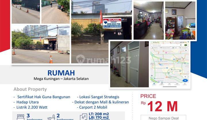 DIJUAL RUMAH lokasi sangat Strategis di Mega Kuningan Luas 208 m2 Jakarta Selatan 1