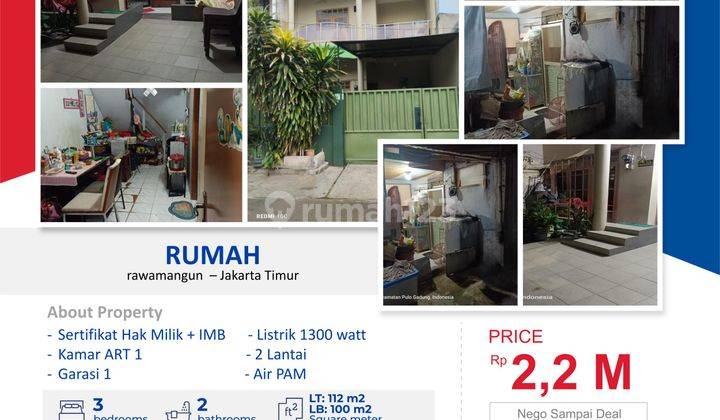 Dijual Rumah di Rawamangun Jakarta Timur  1