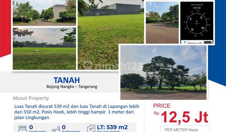 DIJUAL TANAH di Bukit Golf Terrace luas 539 m2 Tangerang 1