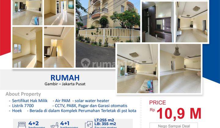 Dijual Rumah 3 Lantai FURNISHED Siap Huni Jarang Ada di daerah Gambir Jakarta Pusat 1