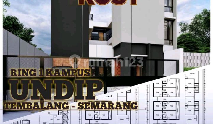 3 Floors, 30 Boarding Rooms, Modern Design, SHM, Ring 1 Undip Campus Semarang 1