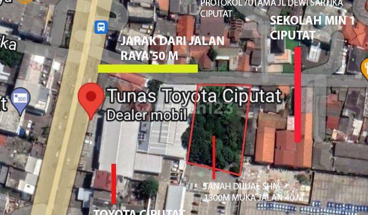 Tanah SHM 1.300 m² Di Dewi Sartika Dekat Dealer Toyota Ciputat 2