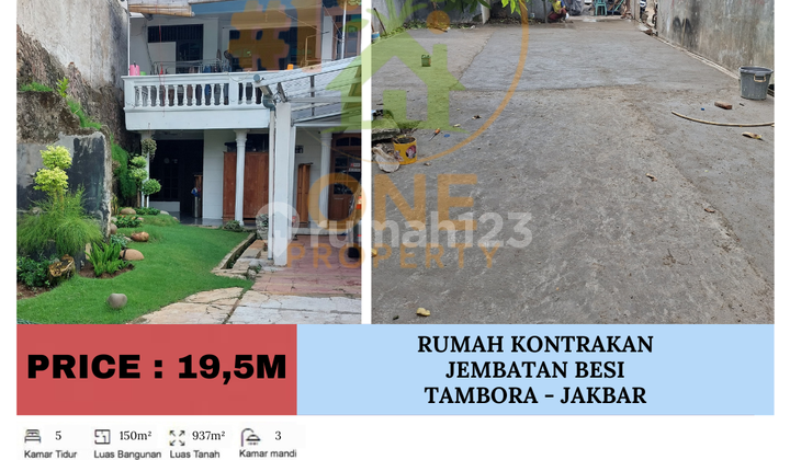 Dijual Rumah Kontrakan di Jembatan Besi, Tambora - Jakarta Barat
