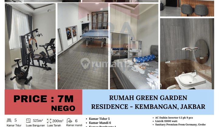 Dijual Rumah di Perumahan Mewah Green Garden Kembangan, Jakarta Barat 1