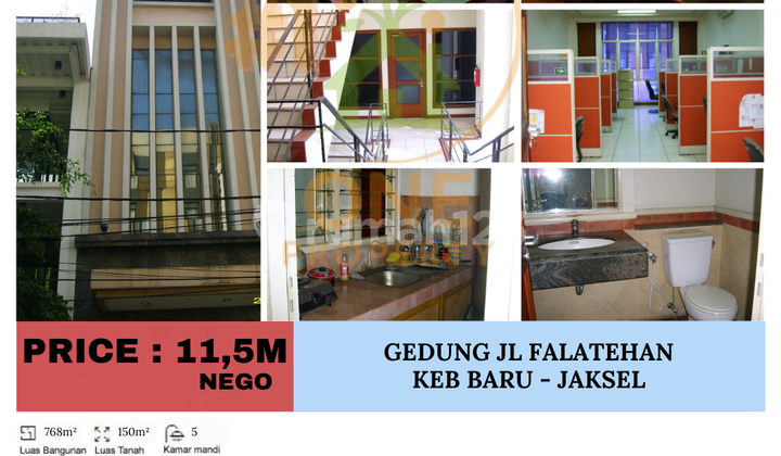 Dijual Gedung di Jl Falatehan, Kebayoran Baru, Jakarta Selatan
