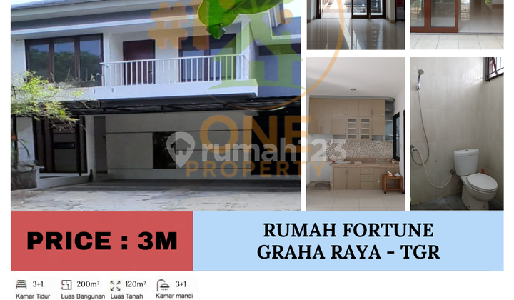 Dijual Rumah Fortune, Graha Raya, Serpong Utara - Tangerang Selatan