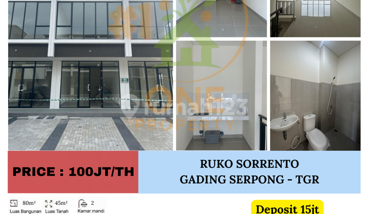 For Rent: Sorrento Shop House, Gading Serpong - Tangerang For Rent: Sorrento Shop House, Gading Serpong - Tangerang