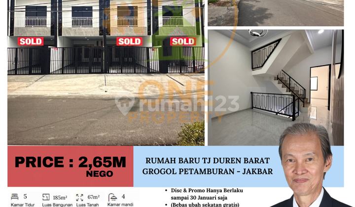 Dijual Cepat! Rumah Baru Sisa 1 Unit di Tanjung Duren Barat, Grogol Petamburan - Jakarta Barat
