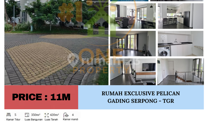 Dijual Rumah Modern Exclusive Komplek Pelican, Gading Serpong, Pagedangan - Tangerang