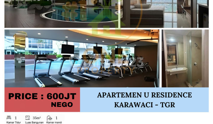 Dijual Apartemen U Residence, Karawaci, Klapa Dua - Tangerang 1