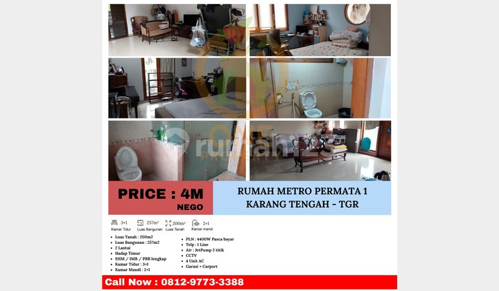 Price Drop!! House for Sale in Metro Permata 1, Karang Tengah - Tangerang