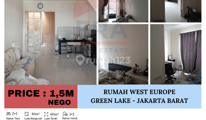 Dijual Rumah West Europe, Green Lake City Jakarta Barat 1