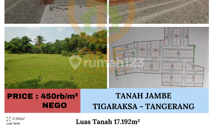 Dijual Tanah Jambe di Tigaraksa - Tangerang