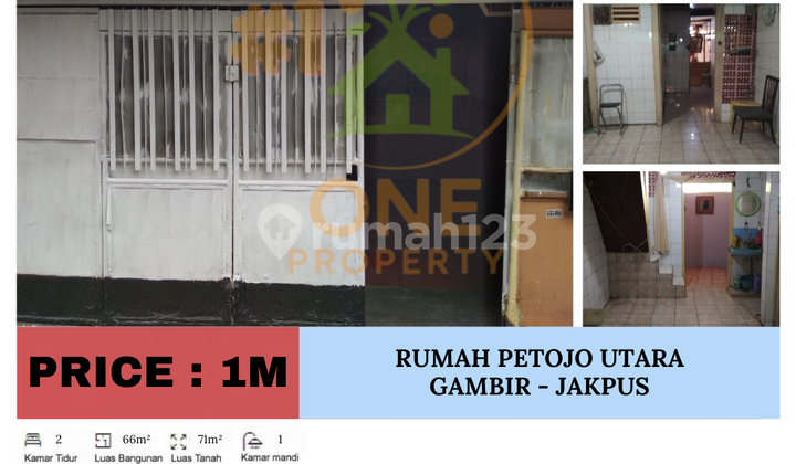 Dijual Murah Rumah di Petojo Utara, Gambir - Jakarta Pusat