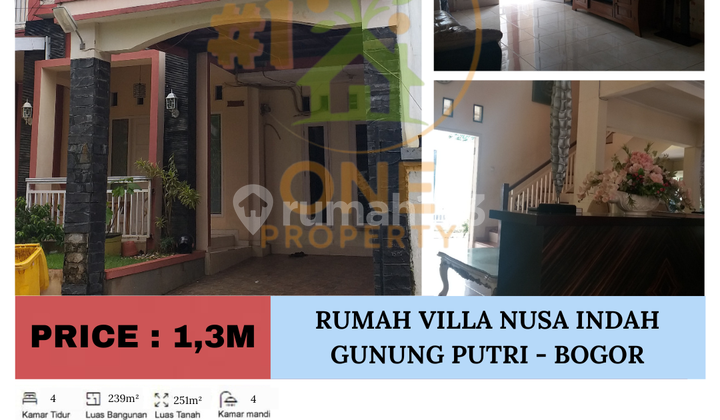 Dijual Rumah Villa Nusa Indah, Gunung Putri - Bogor