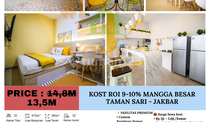 Turun Harga!! Dijual Kost Roi 9-10% di Mangga Besar, Taman Sari, Jakarta Barat Turun Harga!! Dijual Kost Roi 9-10% di Mangga Besar, Taman Sari, Jakarta Barat