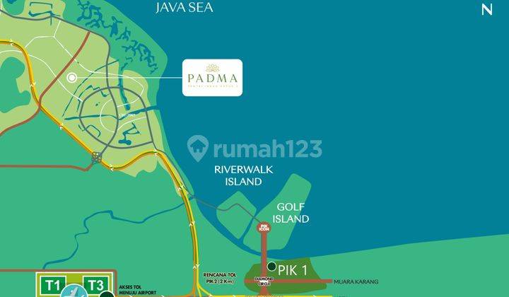 Kavling The Padma Pik2 , Pantai Indah Kapuk, Jakarta Utara 450m 2