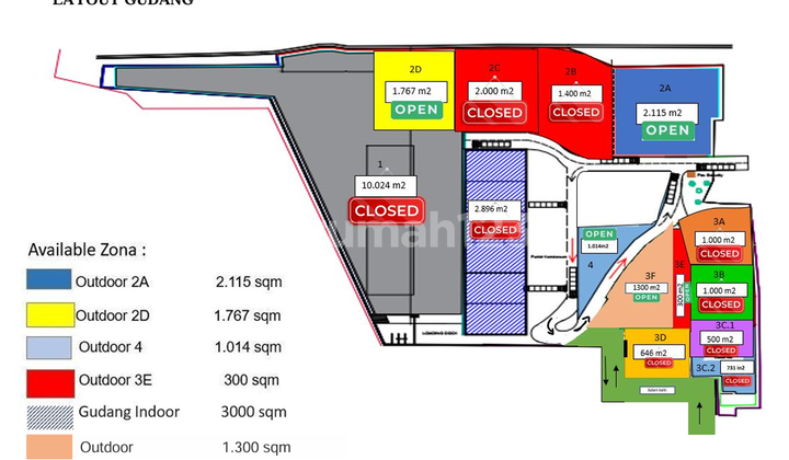 Lahan dan Gudang di Rest Area Tambun Bekasi