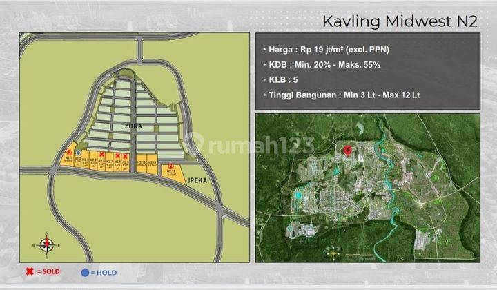 Dijual Kavling Strategis Midwest N2 Bsd City 19jt m2 1